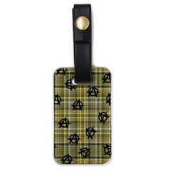 Yellow Plaid Anarchy Luggage Tags (one Side)  by snowwhitegirl