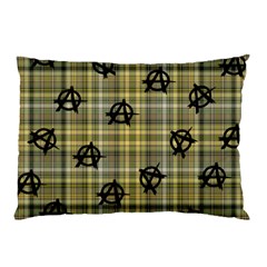 Yellow Plaid Anarchy Pillow Case (two Sides) by snowwhitegirl