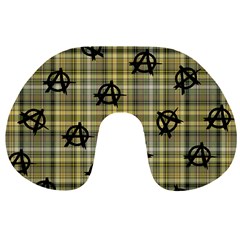 Yellow Plaid Anarchy Travel Neck Pillows by snowwhitegirl