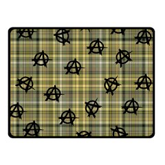 Yellow Plaid Anarchy Double Sided Fleece Blanket (small)  by snowwhitegirl