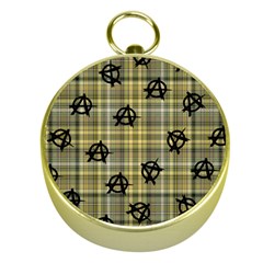 Yellow Plaid Anarchy Gold Compasses by snowwhitegirl