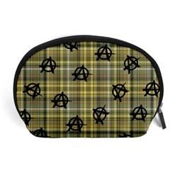 Yellow Plaid Anarchy Accessory Pouch (large) by snowwhitegirl