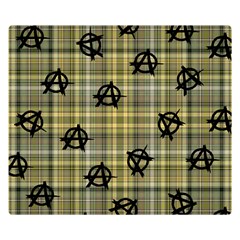 Yellow Plaid Anarchy Double Sided Flano Blanket (small)  by snowwhitegirl