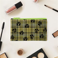 Yellow Plaid Anarchy Cosmetic Bag (xs)