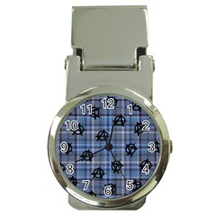 Blue  Plaid Anarchy Money Clip Watches by snowwhitegirl