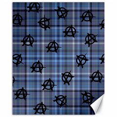 Blue  Plaid Anarchy Canvas 16  X 20   by snowwhitegirl