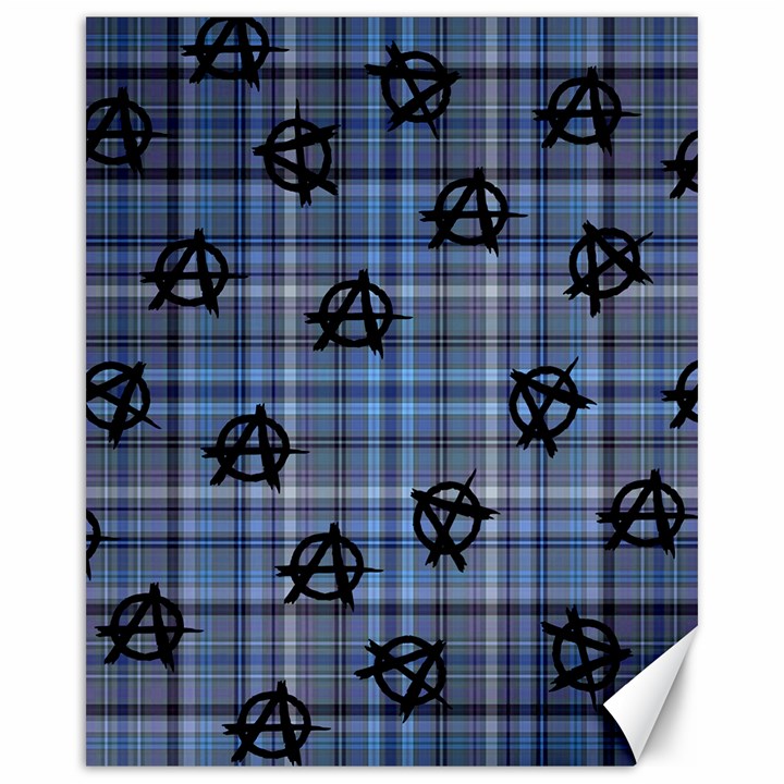 Blue  Plaid Anarchy Canvas 16  x 20  