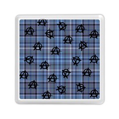 Blue  Plaid Anarchy Memory Card Reader (square) by snowwhitegirl