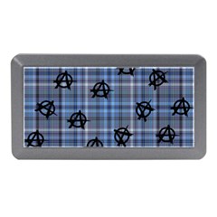 Blue  Plaid Anarchy Memory Card Reader (mini) by snowwhitegirl