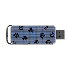 Blue  Plaid Anarchy Portable Usb Flash (one Side) by snowwhitegirl