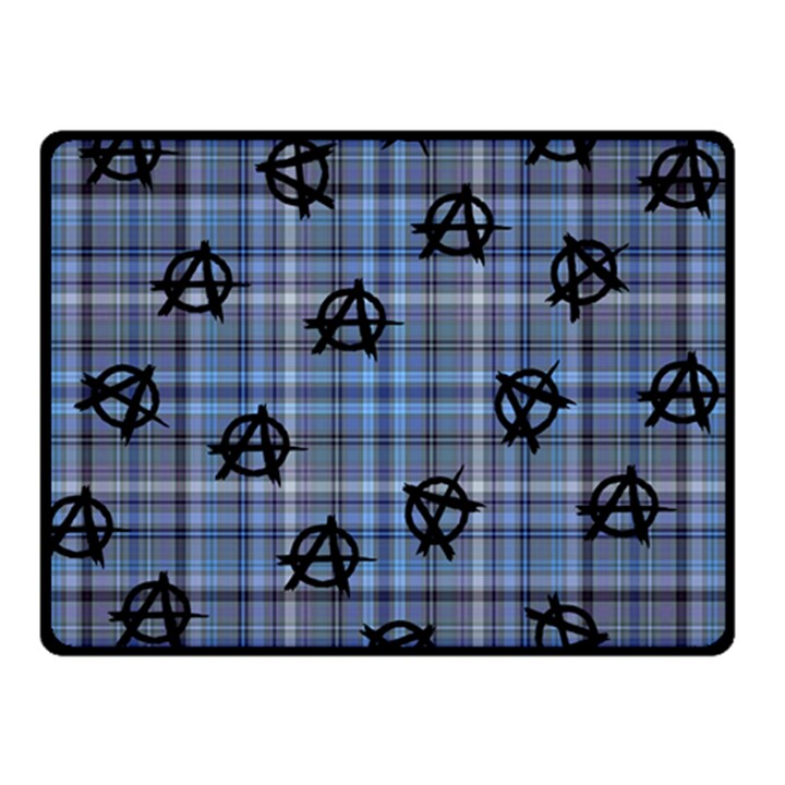 Blue  Plaid Anarchy Double Sided Fleece Blanket (Small) 