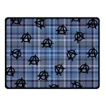 Blue  Plaid Anarchy Double Sided Fleece Blanket (Small)  45 x34  Blanket Back