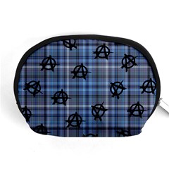 Blue  Plaid Anarchy Accessory Pouch (medium) by snowwhitegirl