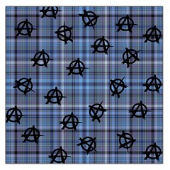 Blue  Plaid Anarchy Large Satin Scarf (square) by snowwhitegirl