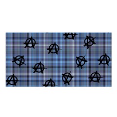 Blue  Plaid Anarchy Satin Shawl by snowwhitegirl