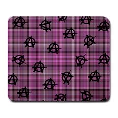 Pink  Plaid Anarchy Large Mousepads by snowwhitegirl