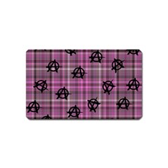 Pink  Plaid Anarchy Magnet (name Card) by snowwhitegirl