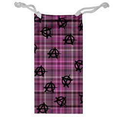 Pink  Plaid Anarchy Jewelry Bag by snowwhitegirl