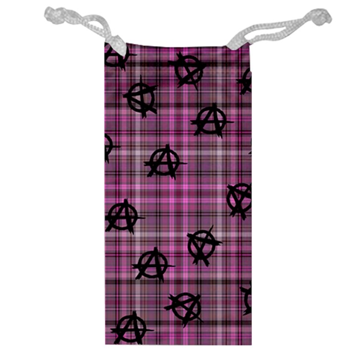 Pink  Plaid Anarchy Jewelry Bag