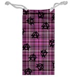 Pink  Plaid Anarchy Jewelry Bag Back