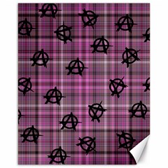 Pink  Plaid Anarchy Canvas 16  X 20   by snowwhitegirl