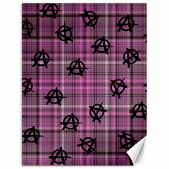 Pink  Plaid Anarchy Canvas 18  X 24   by snowwhitegirl