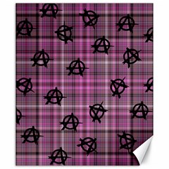 Pink  Plaid Anarchy Canvas 20  X 24   by snowwhitegirl