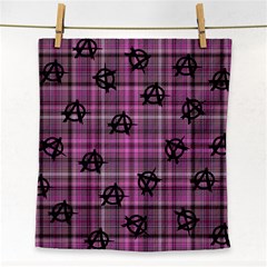 Pink  Plaid Anarchy Face Towel by snowwhitegirl