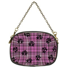 Pink  Plaid Anarchy Chain Purse (one Side) by snowwhitegirl