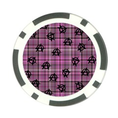 Pink  Plaid Anarchy Poker Chip Card Guard (10 Pack) by snowwhitegirl