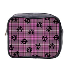 Pink  Plaid Anarchy Mini Toiletries Bag (two Sides) by snowwhitegirl