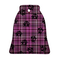 Pink  Plaid Anarchy Bell Ornament (two Sides) by snowwhitegirl