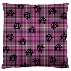 Pink  Plaid Anarchy Standard Flano Cushion Case (two Sides) by snowwhitegirl