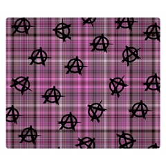 Pink  Plaid Anarchy Double Sided Flano Blanket (small)  by snowwhitegirl