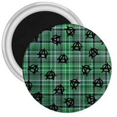 Green  Plaid Anarchy 3  Magnets by snowwhitegirl