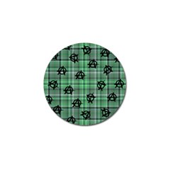 Green  Plaid Anarchy Golf Ball Marker by snowwhitegirl