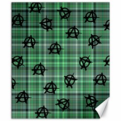 Green  Plaid Anarchy Canvas 8  X 10  by snowwhitegirl