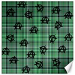 Green  Plaid Anarchy Canvas 12  x 12   11.4 x11.56  Canvas - 1