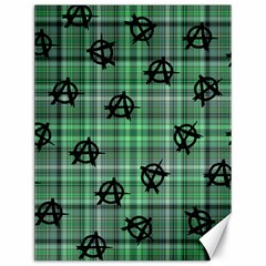 Green  Plaid Anarchy Canvas 12  X 16   by snowwhitegirl