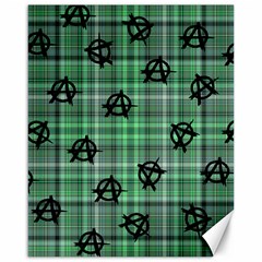 Green  Plaid Anarchy Canvas 16  X 20   by snowwhitegirl