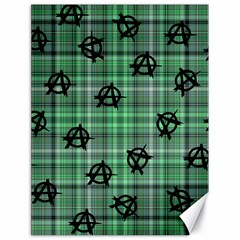 Green  Plaid Anarchy Canvas 18  X 24   by snowwhitegirl