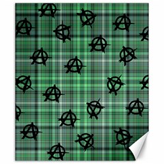 Green  Plaid Anarchy Canvas 20  X 24   by snowwhitegirl