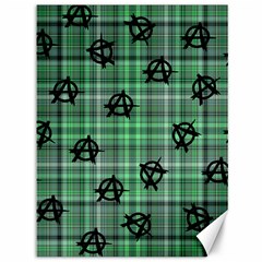 Green  Plaid Anarchy Canvas 36  X 48   by snowwhitegirl