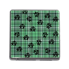 Green  Plaid Anarchy Memory Card Reader (square 5 Slot) by snowwhitegirl