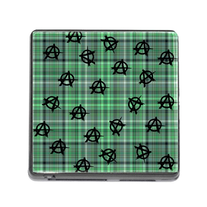 Green  Plaid Anarchy Memory Card Reader (Square 5 Slot)