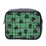 Green  Plaid Anarchy Mini Toiletries Bag (Two Sides) Front