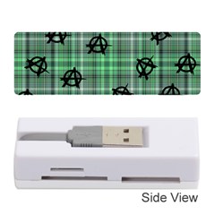 Green  Plaid Anarchy Memory Card Reader (stick) by snowwhitegirl