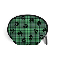 Green  Plaid Anarchy Accessory Pouch (small) by snowwhitegirl