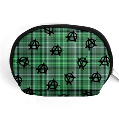 Green  Plaid Anarchy Accessory Pouch (medium) by snowwhitegirl