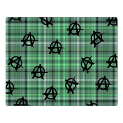 Green  Plaid Anarchy Double Sided Flano Blanket (large)  by snowwhitegirl